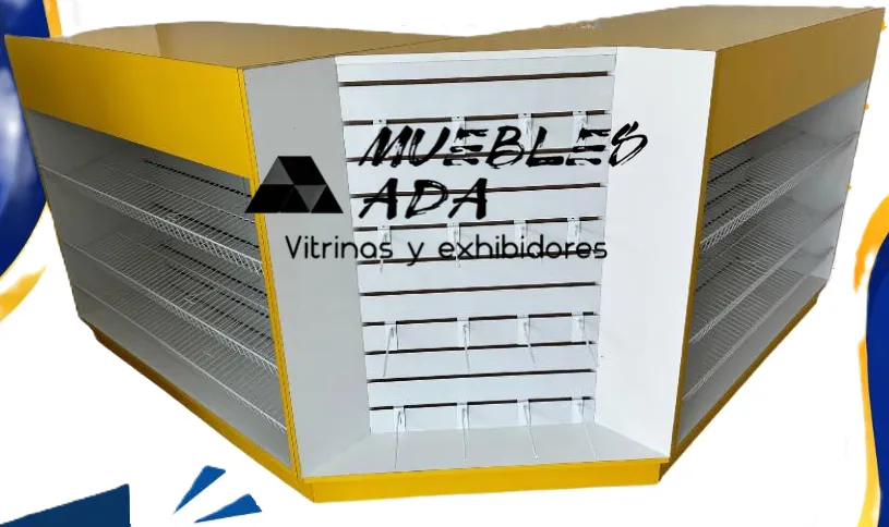 Mostrador moderno con frente amarillo y blanco